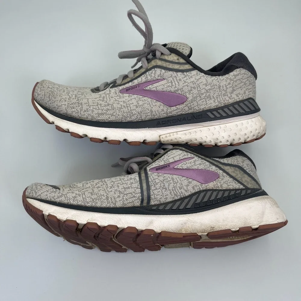 Brooks Adrenaline 20 1202961B030 Sneakers Womens US 7.5B Gray Knit Running Shoes